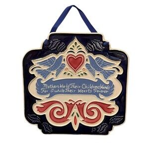 Duban Designs Hanging Ceramic Tile Mothers Hold Their Children's Hands for a Whi